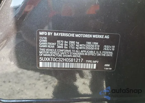 2017 BMW X5 Xdr40E from USA, damaged, VIN 5UXKT0C32H0S81217